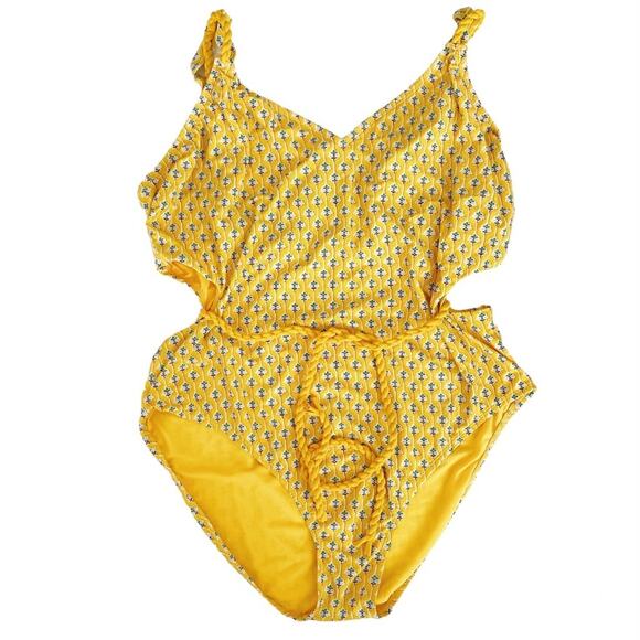 NWOT RHODE x Target Dainty Lotus Print with Rope One Piece Swimsuit Plus 2X - Picture 5 of 9